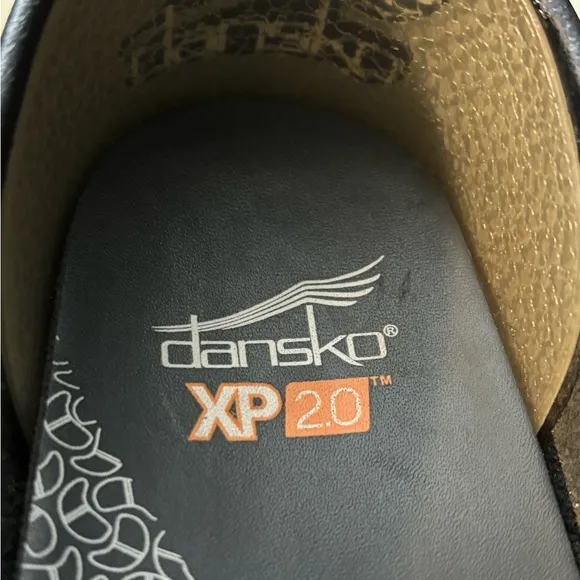 Dansko XP 2.0 Professional Clogs Black Floral Pattern Nursing Comfort Shoes SZ37