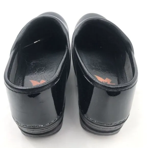 Dansko XP Black Patent Leather Slip On Support Work Professional Clogs