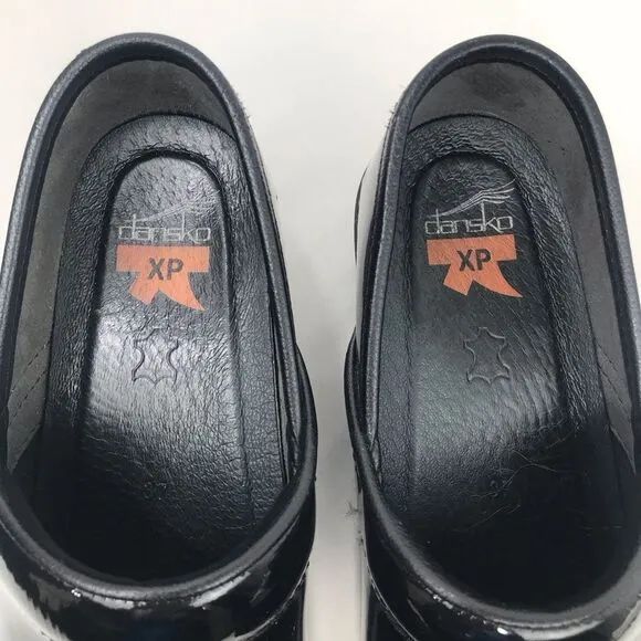 Dansko XP Black Patent Leather Slip On Support Work Professional Clogs