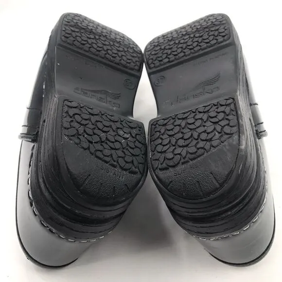 Dansko XP Black Patent Leather Slip On Support Work Professional Clogs