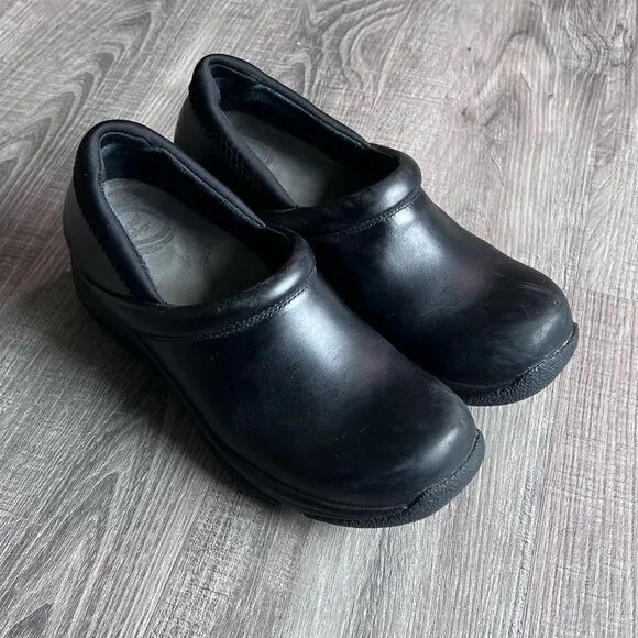 DANSKO black leather clogs