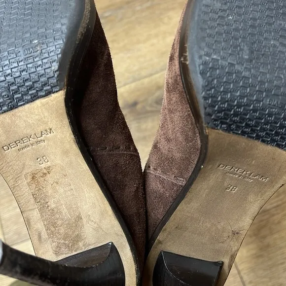 Derek Lam Brown Suede Open Toe Booties Size 38/8