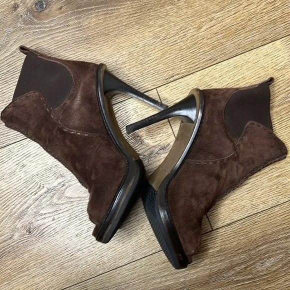 Derek Lam Brown Suede Open Toe Booties Size 38/8