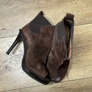 Derek Lam Brown Suede Open Toe Booties Size 38/8