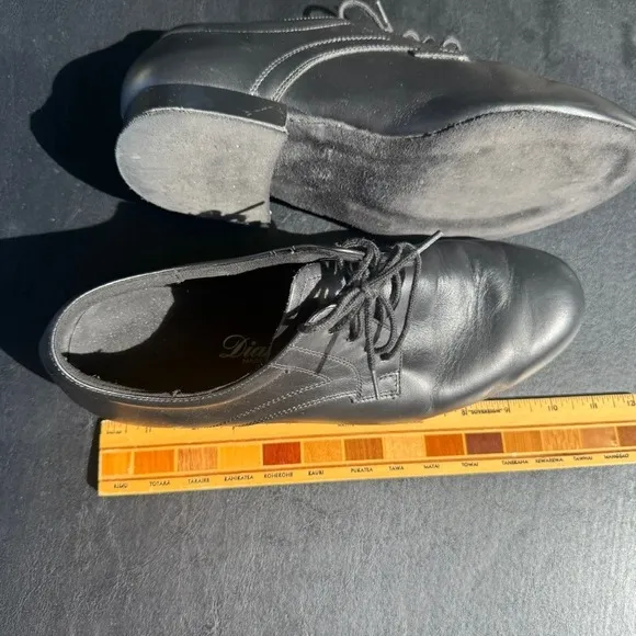 Diamant Dance Shoes Leather Lace Up Oxford Dress Black 10.5-11 Made in Germany