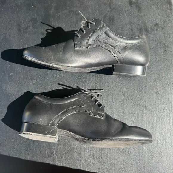 Diamant Dance Shoes Leather Lace Up Oxford Dress Black 10.5-11 Made in Germany