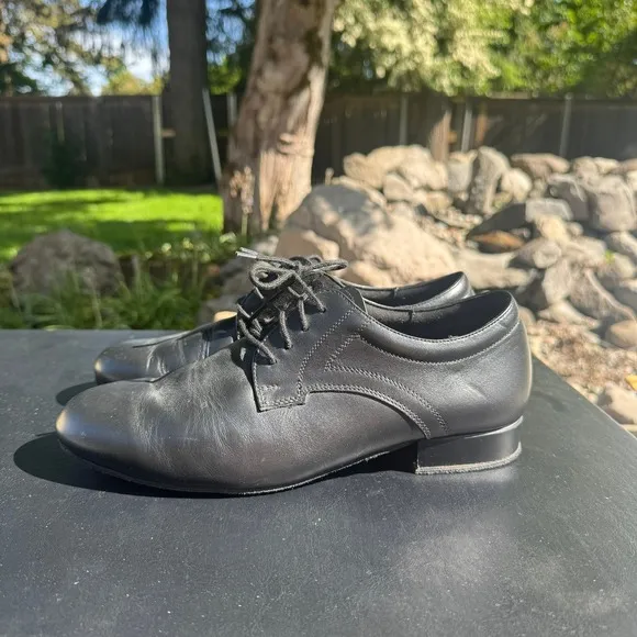 Diamant Dance Shoes Leather Lace Up Oxford Dress Black 10.5-11 Made in Germany