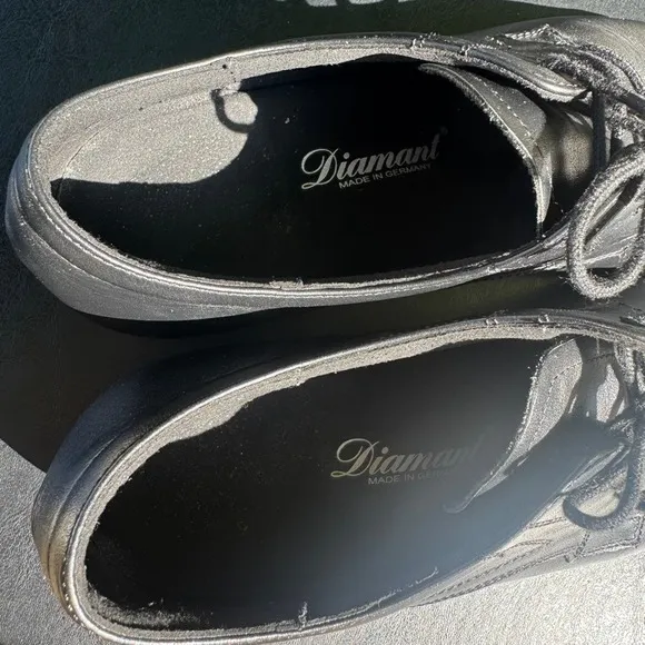 Diamant Dance Shoes Leather Lace Up Oxford Dress Black 10.5-11 Made in Germany