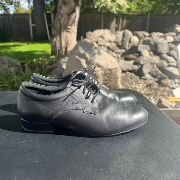 Diamant Dance Shoes Leather Lace Up Oxford Dress Black 10.5-11 Made in Germany