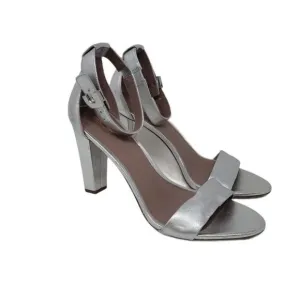 Diane Von Furstenberg Block Heel Chainlink Ankle Strap High Heels Sandal Size 10