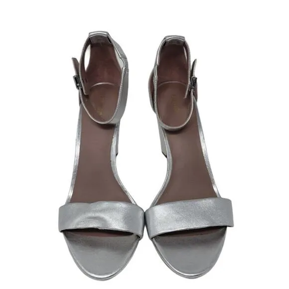 Diane Von Furstenberg Block Heel Chainlink Ankle Strap High Heels Sandal Size 10