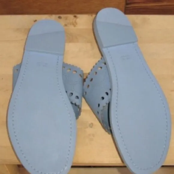 Diane Von Furstenberg Womens Blue 7.5 Leather Sandals Shoes