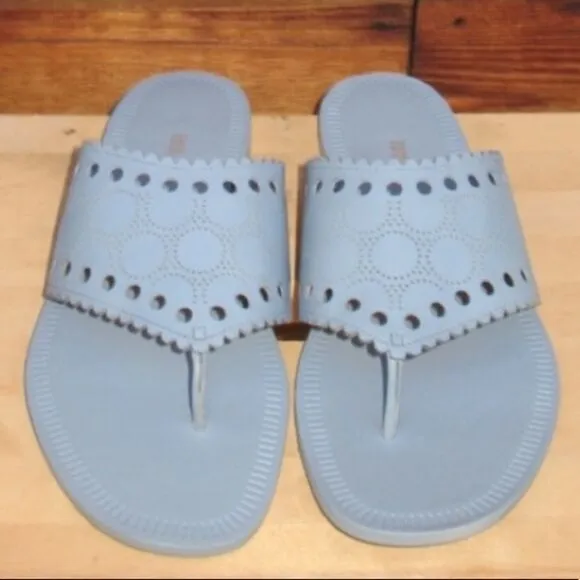 Diane Von Furstenberg Womens Blue 7.5 Leather Sandals Shoes