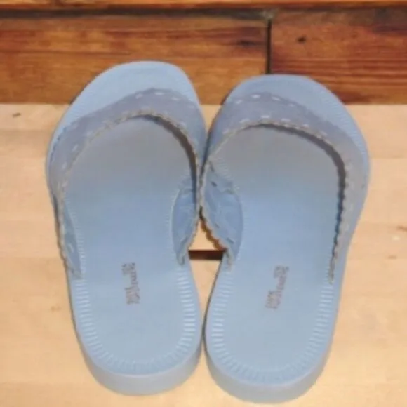 Diane Von Furstenberg Womens Blue 7.5 Leather Sandals Shoes