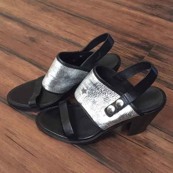 Diesel  heels open toe heels black with silver stars size 39