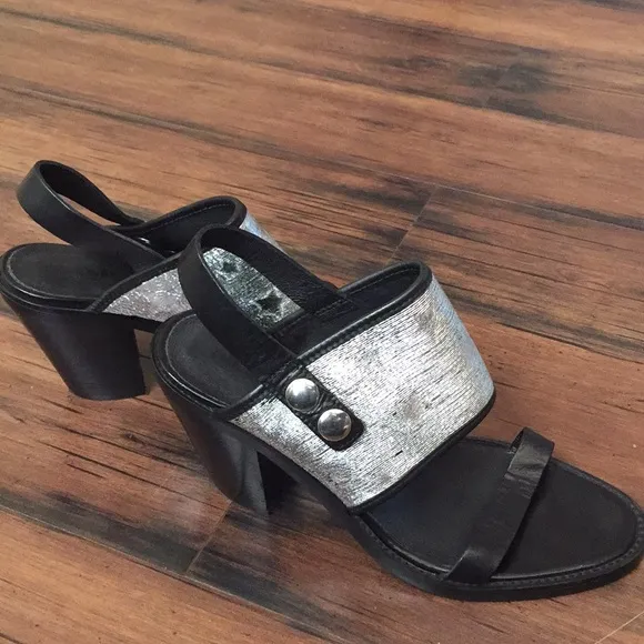Diesel  heels open toe heels black with silver stars size 39
