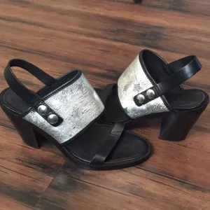 Diesel  heels open toe heels black with silver stars size 39
