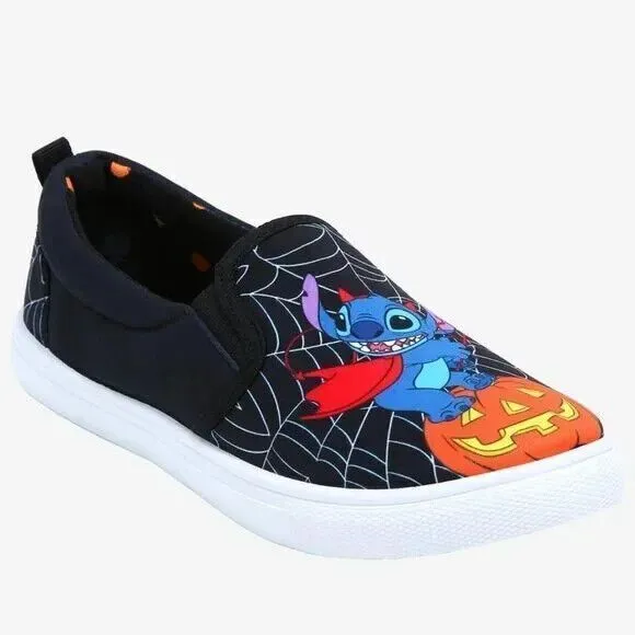 Disney Lilo &amp; Stitch‎ Halloween Angel &amp; Stitch Slip-On Sneakers Women's Size 8