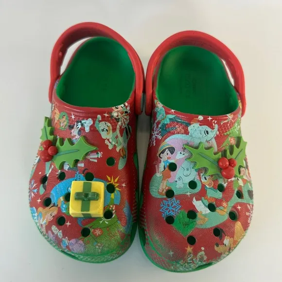 Disney Parks Holiday Crocs Kids Unisex C11 Clogs Mickey &amp; Friends
