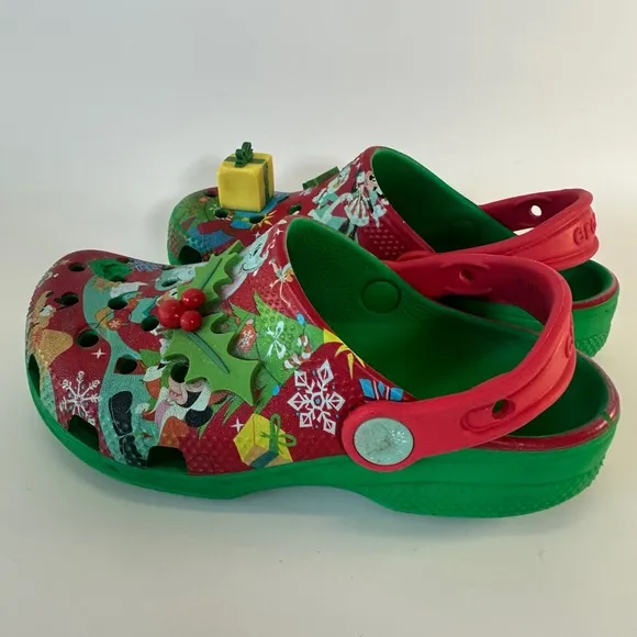 Disney Parks Holiday Crocs Kids Unisex C11 Clogs Mickey &amp; Friends