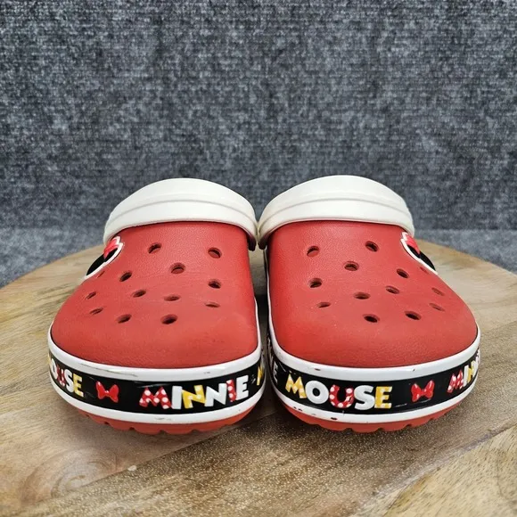 Disney Parks X Crocs Womens Size 6 Red Croc Band Minnie Mouse III Clogs Shoes