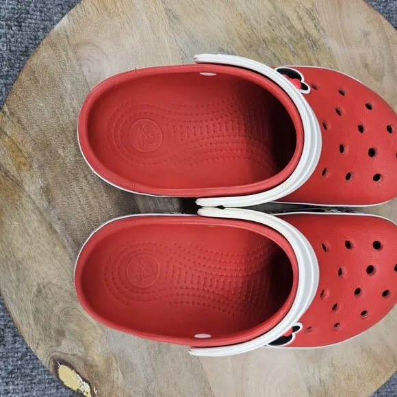 Disney Parks X Crocs Womens Size 6 Red Croc Band Minnie Mouse III Clogs Shoes