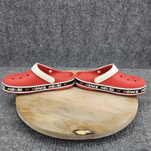 Disney Parks X Crocs Womens Size 6 Red Croc Band Minnie Mouse III Clogs Shoes