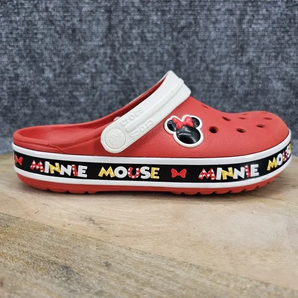 Disney Parks X Crocs Womens Size 6 Red Croc Band Minnie Mouse III Clogs Shoes