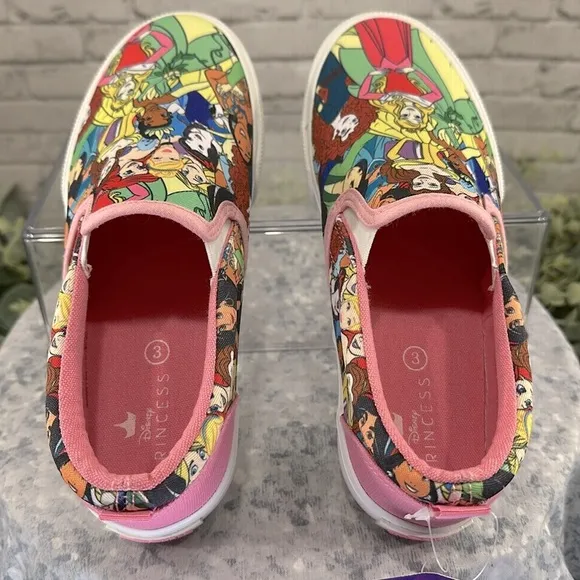 DISNEY PRINCESS - Pink Multicolor Princess Print Fashion Canvas Girls 3M🩷NIB&amp;NWT