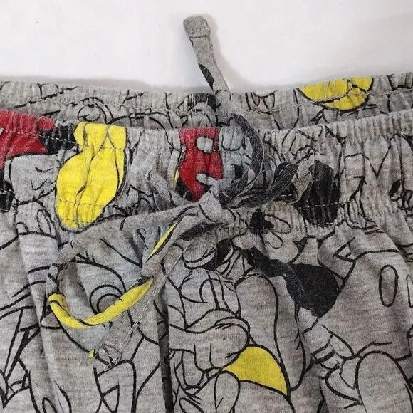 Disney Y2K Grey Mickey Mouse Printed Pajama Lounge Pants Men's Medium