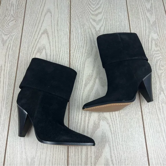 DKNY Women's Cerise Pointed-Toe Cuff Dress Booties 8M Black Suede $229