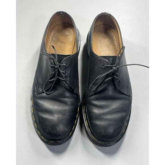 Doc Dr Martens 1461/59 Size 7 Black Leather Lace Up Oxfords England The Original