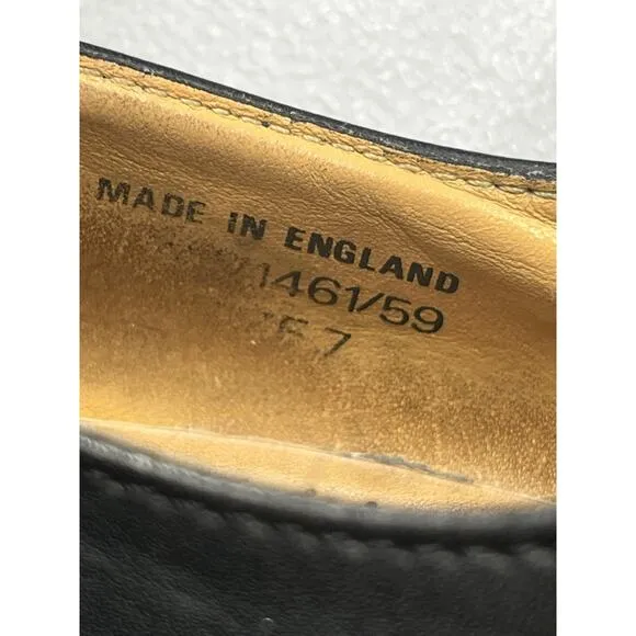 Doc Dr Martens 1461/59 Size 7 Black Leather Lace Up Oxfords England The Original