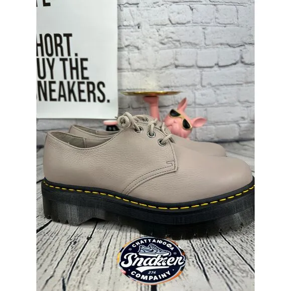Doc Dr Martens Platform Oxfords Low Top Mens 12 Pinky Taupe Soft Leather EU 46
