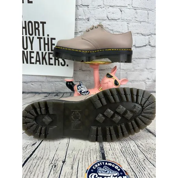 Doc Dr Martens Platform Oxfords Low Top Mens 12 Pinky Taupe Soft Leather EU 46