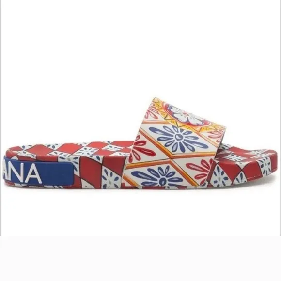Dolce &amp; Gabbana Geometric Slides Size 37