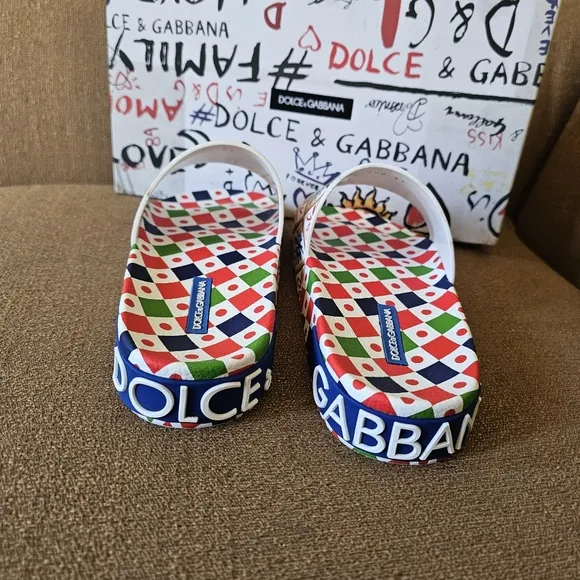 Dolce &amp; Gabbana Geometric Slides Size 37