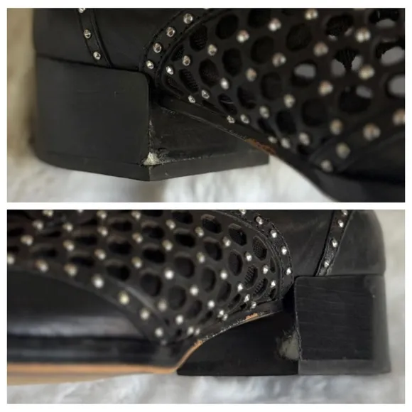 DOLCE VITA 9.5 RARE Women’s Howell Leather Mesh Studded Retro Oxfords • REVOLVE