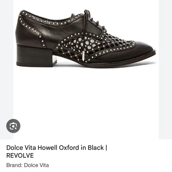 DOLCE VITA 9.5 RARE Women’s Howell Leather Mesh Studded Retro Oxfords • REVOLVE