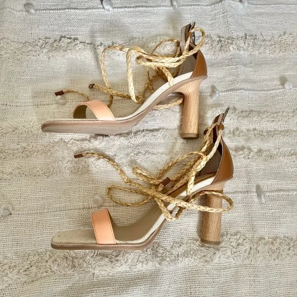 Dolce Vita Peach Multi Stella Tie Up heels size 9.5