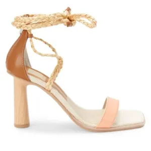 Dolce Vita Peach Multi Stella Tie Up heels size 9.5
