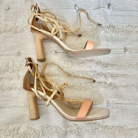 Dolce Vita Peach Multi Stella Tie Up heels size 9.5