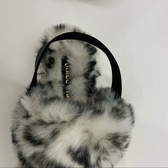 Dolce Vita Pochy Slingback Faux Snow Leopard Faux Fur Hard Sole Slippers Size 6