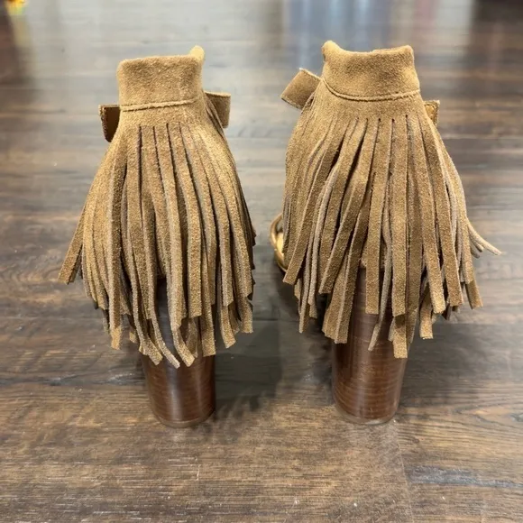 Dolce Vita Suede Fringe Open Toe Heels Size 11 Women