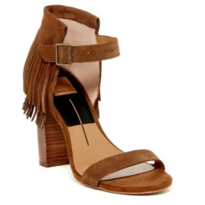 Dolce Vita Suede Fringe Open Toe Heels Size 11 Women
