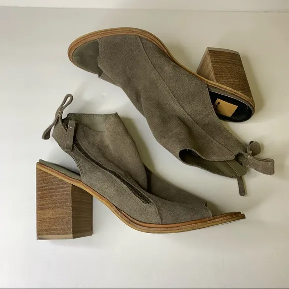 Dolce Vita Suede Leather Floppy Peep Toe Heels