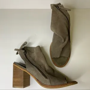 Dolce Vita Suede Leather Floppy Peep Toe Heels