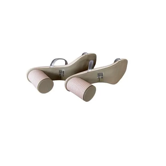 Dolce Vita Womens Cream Open Toe Slip On Strap Merrick Noles Heels Size 6