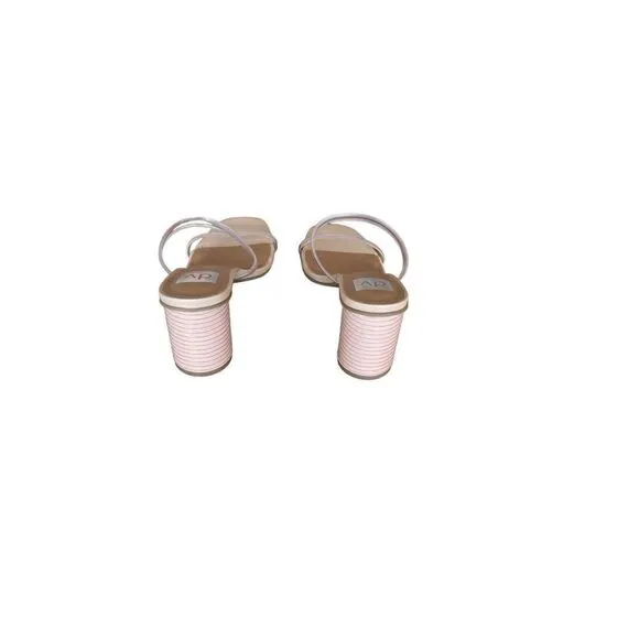 Dolce Vita Womens Cream Open Toe Slip On Strap Merrick Noles Heels Size 6
