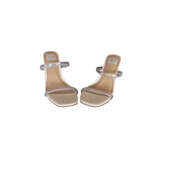 Dolce Vita Womens Cream Open Toe Slip On Strap Merrick Noles Heels Size 6